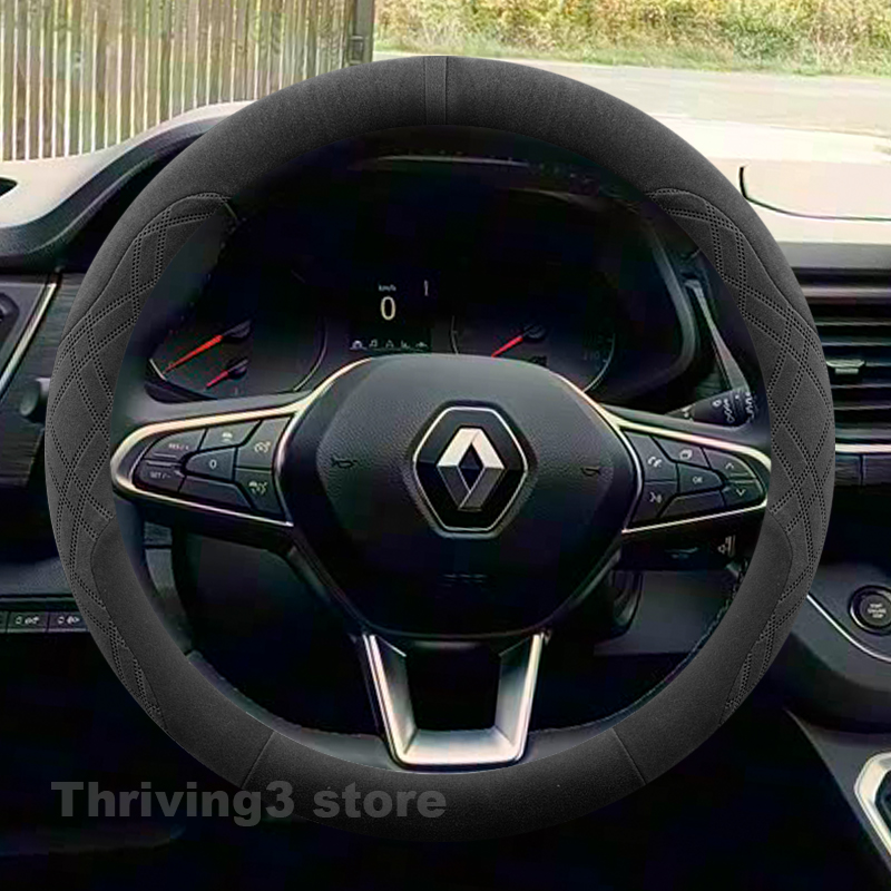 Tech Accessories Hub - スエード暖かい車のステアリングホイールカバールノートラフィック E-TECH 2015-2021 加熱カバーカバー用ルノークリオ 4 アクセサリー