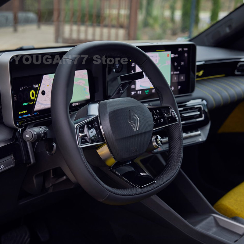 Tech Accessories Hub - 革車のステアリングホイールカバールノー 5 E-Tech 2025 超薄型ノンスリップ自動ステアリングホイールルノー 5
