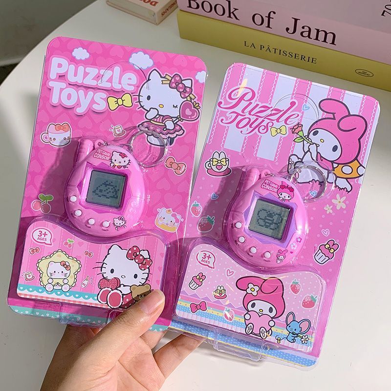 Kawaii Tech Accessories - 漫画インタラクティブペットおもちゃかわいいスカルボウデザイン電子犬猫ゲーム機ポータブルパズルおもちゃ女性ティーンギフト