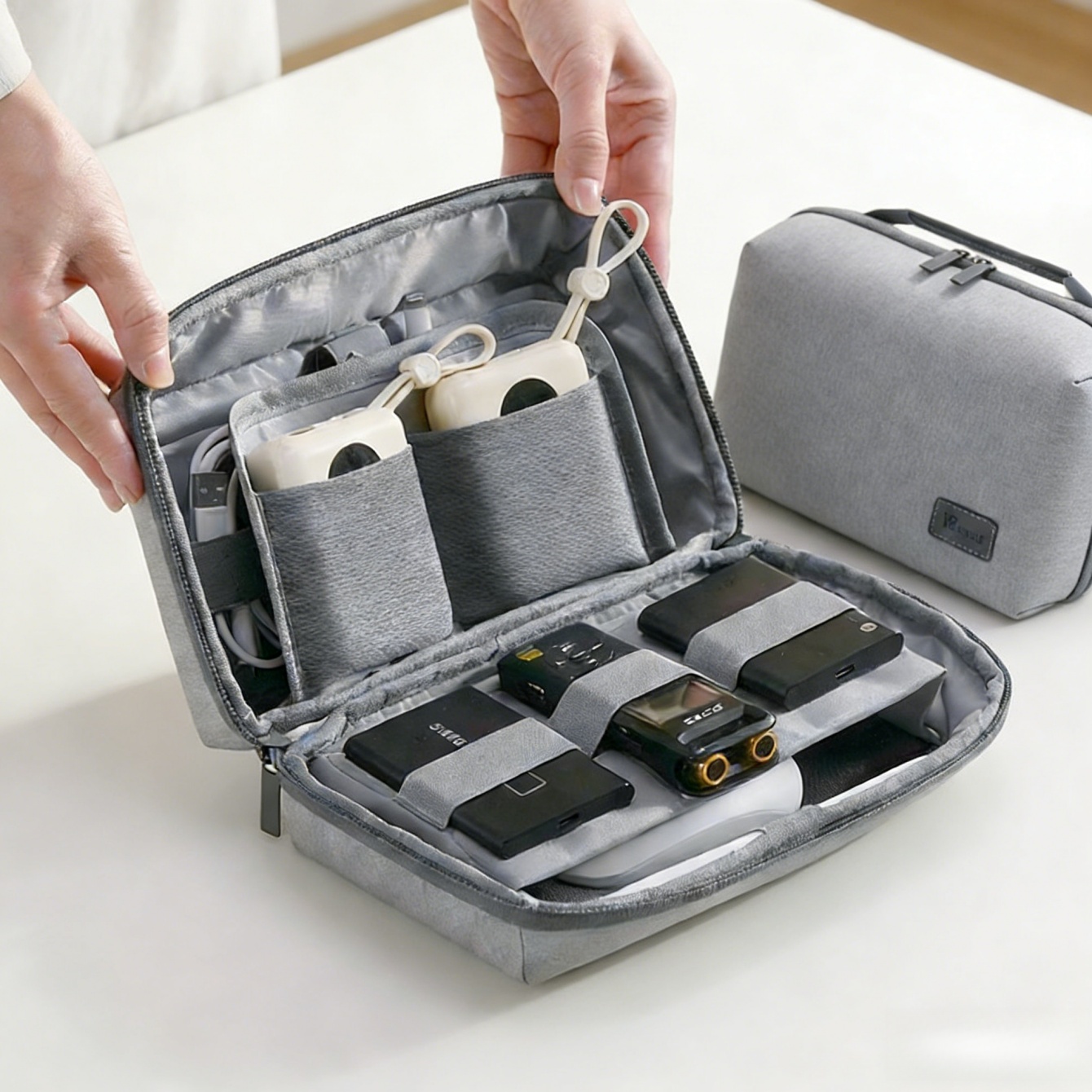 Tech Accessories Storage - 1Pc 電子機器オーガナイザー トラベルケース、防水トラベルバッグ ケーブルオーガナイザー 必需品用、テックポーチ アクセサリー収納