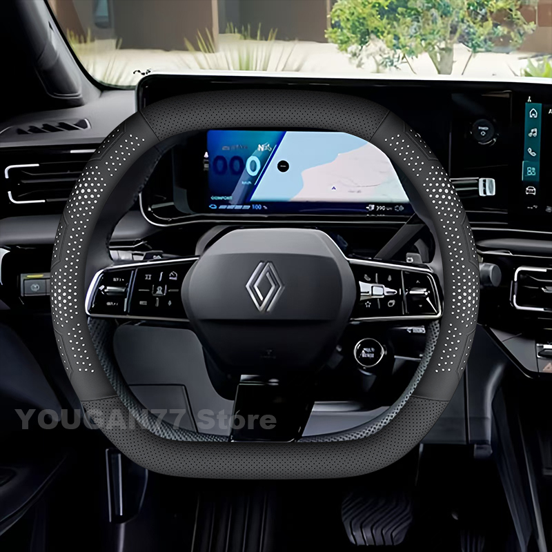 Tech Accessories Hub - 革製車のステアリングホイールカバールノー R 4 E-TECH オーストラルラファール 2024-2026