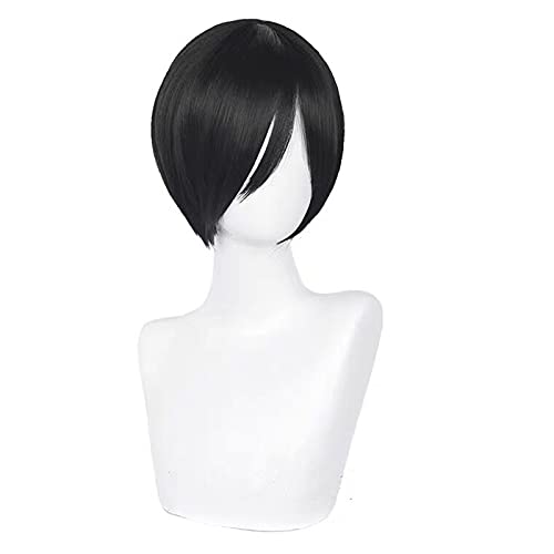 Tech Accessories For Men - 女性男性の髪ミカサエイダコスプレウィッグショートストレートブラックアニメパーティーハロウィンコスチュームウィッグ
