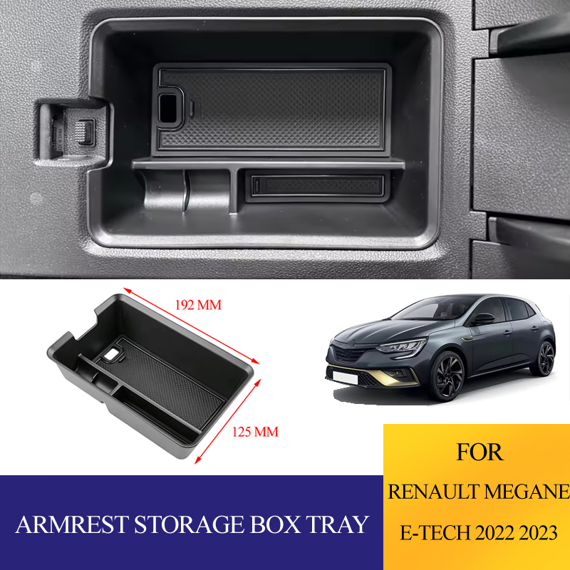 Tech Accessories Storage - ルノー メガーヌ E-Tech 2022 2023用 ABS製車用アームレスト収納ボックストレイ