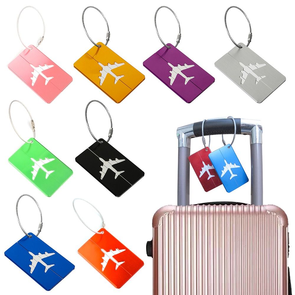 Tech Accessories For Travel - トラベルバッグ用の再利用可能なアルミニウム製ラゲッジタグ,収納用,食品用,旅行用,ロープ付き