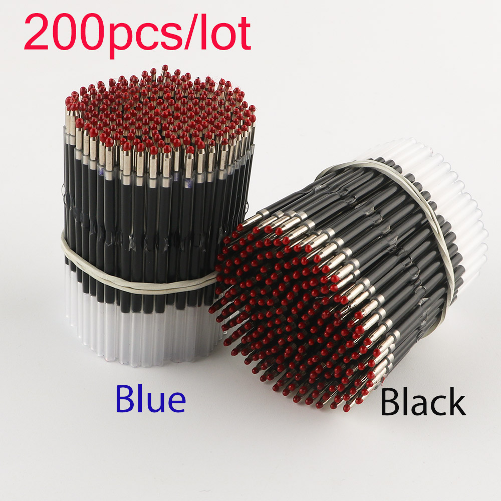 Tech Office Accessories - 200-2000 ピース/ロット黒/青インクボールペン書き込み用 0.5 ミリメートルリフィルオフィスアクセサリー学用品文具