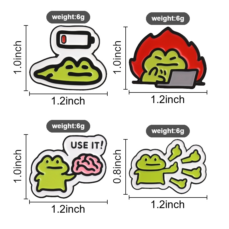 面白いカエルのバッジかわいい漫画エナメルピン仕事オフィスユー - Kawaii Tech Accessories のレビューと価格