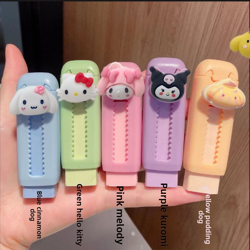 漫画の格納式消しゴムかわいいピンクのウサギのデザインプッシュ - Kawaii Tech Accessories のレビューと価格