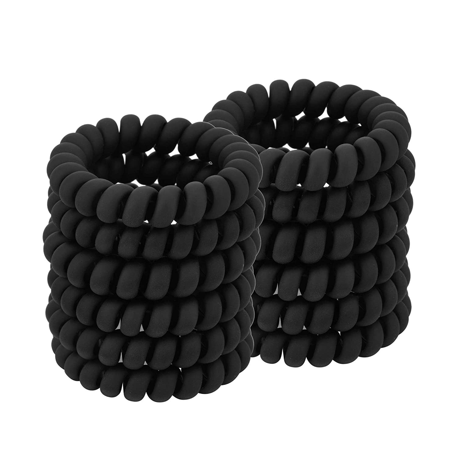 黒スパイラルヘアネクタイマット弾性跡のないスポーツヘアネクタ - Tech Accessories For Men のレビューと価格