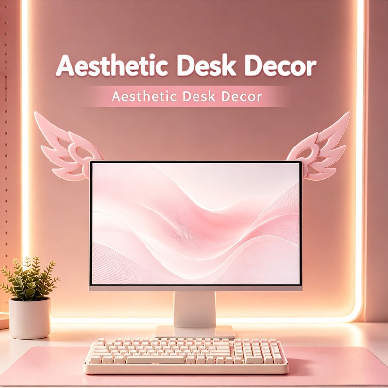 かわいい3Dウィングデコレーション、コンピューターモニター用 - Kawaii Tech Accessories のレビューと価格