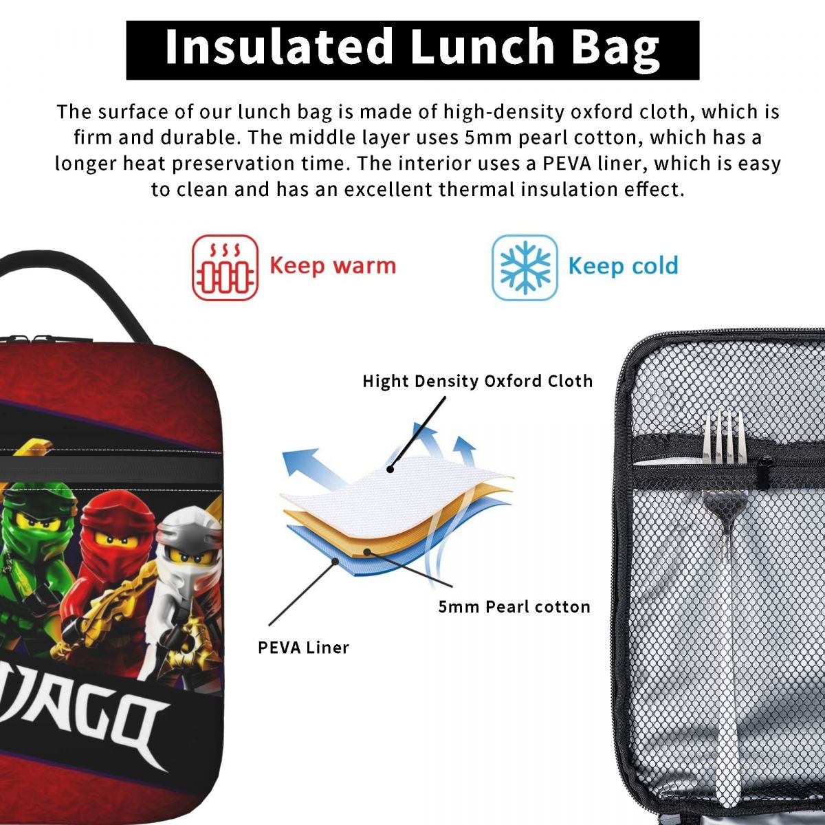 カスタムファントム N-Ninjagos 断熱ランチバッグ  - Tech Office Accessories のレビューと価格