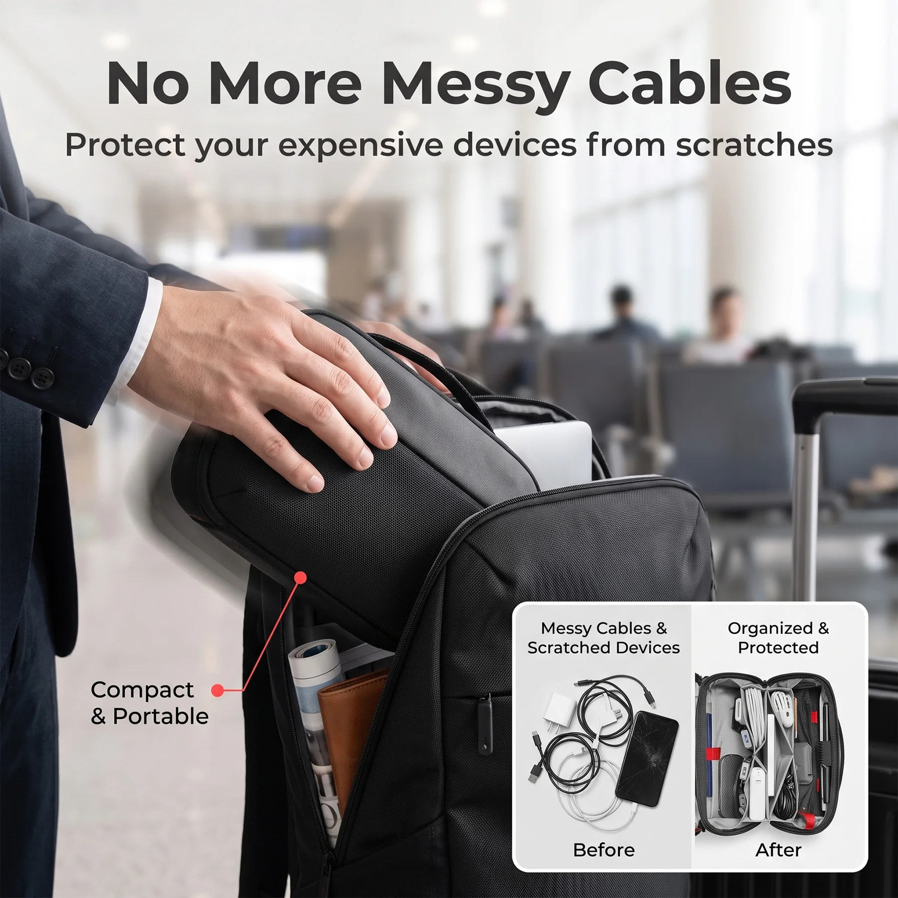 トラベルテックオーガナイザーポーチ、防水多機能電子機器アクセ - Tech Accessories For Travel のレビューと価格
