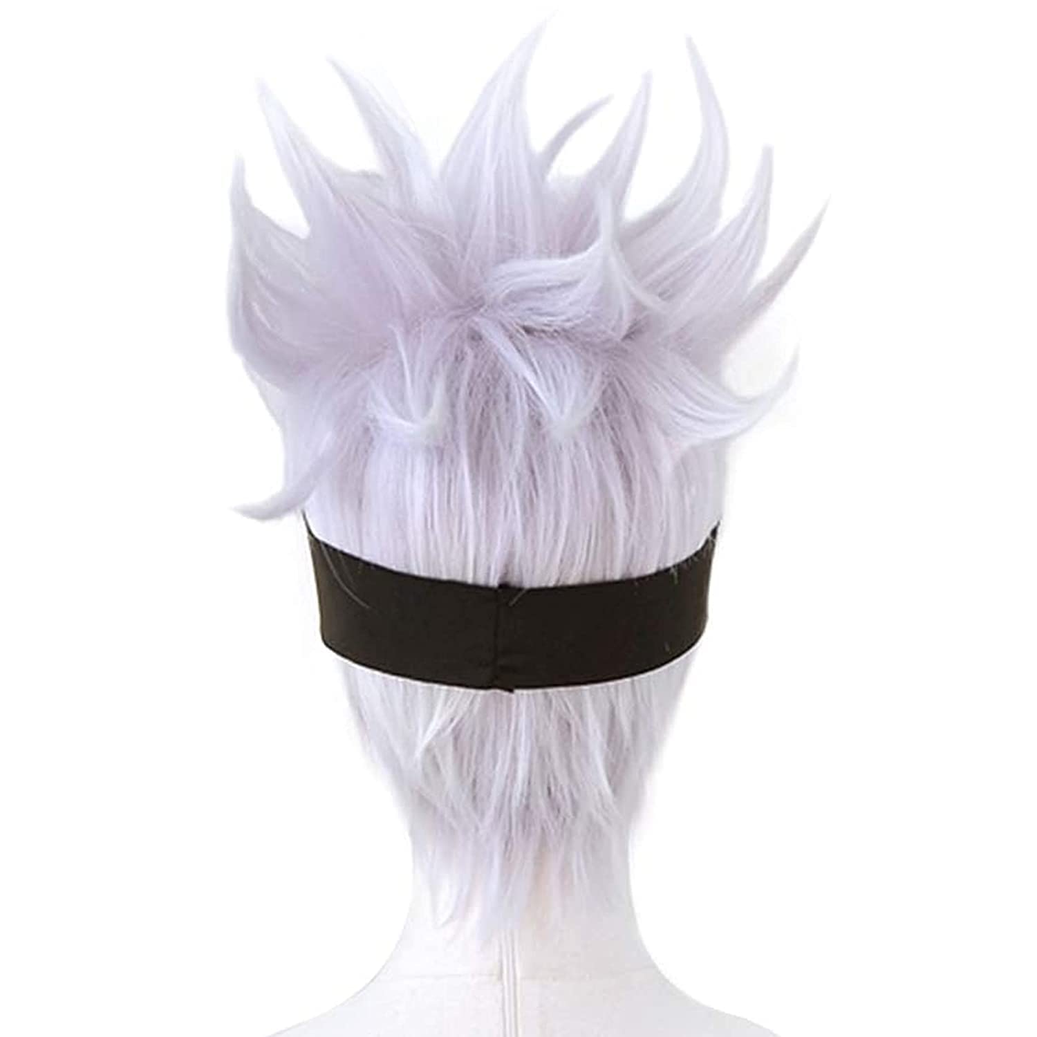 コスプレウィッグ,短い波状の髪,黒,目隠し,ライトパープル, - Tech Accessories For Men のレビューと価格