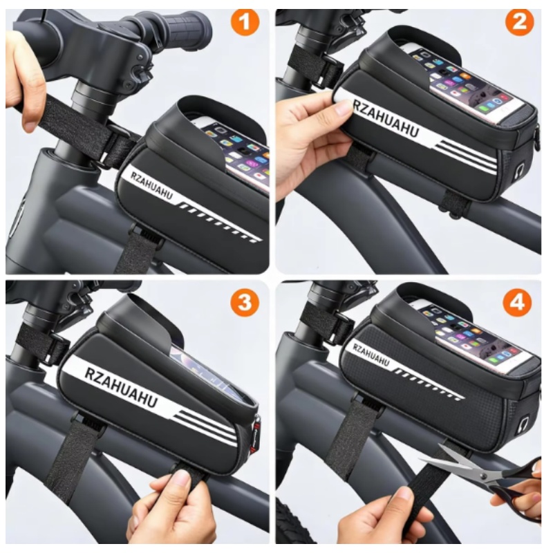 防水サンバイザー付きタッチスクリーンバイクフレームフロントチ - Tech Accessories Bag のレビューと価格