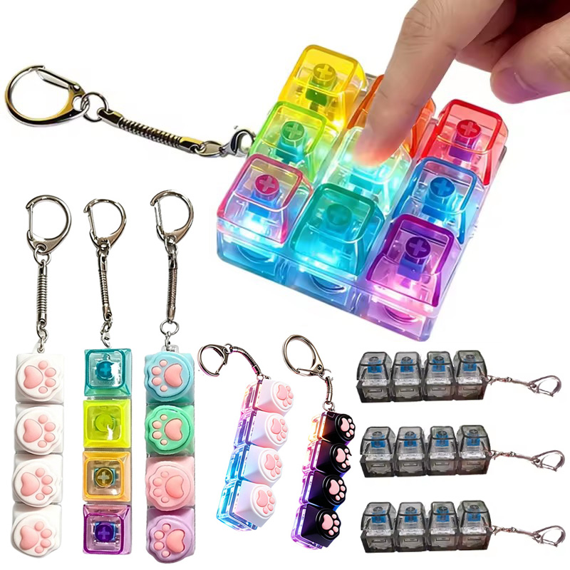 新しいホットLEDキーボードキーホルダー、クリック可能なボタ - Tech Office Accessories のレビューと価格