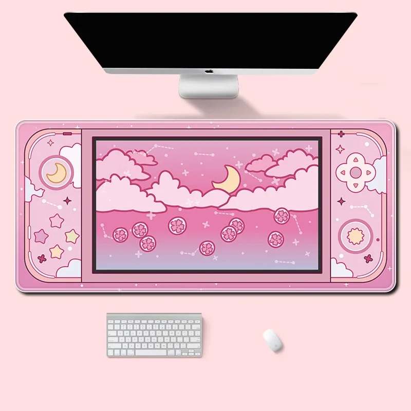 月と星大型デスクマットかわいい美的マウスパッドかわいいスカイ - Kawaii Tech Accessories のレビューと価格