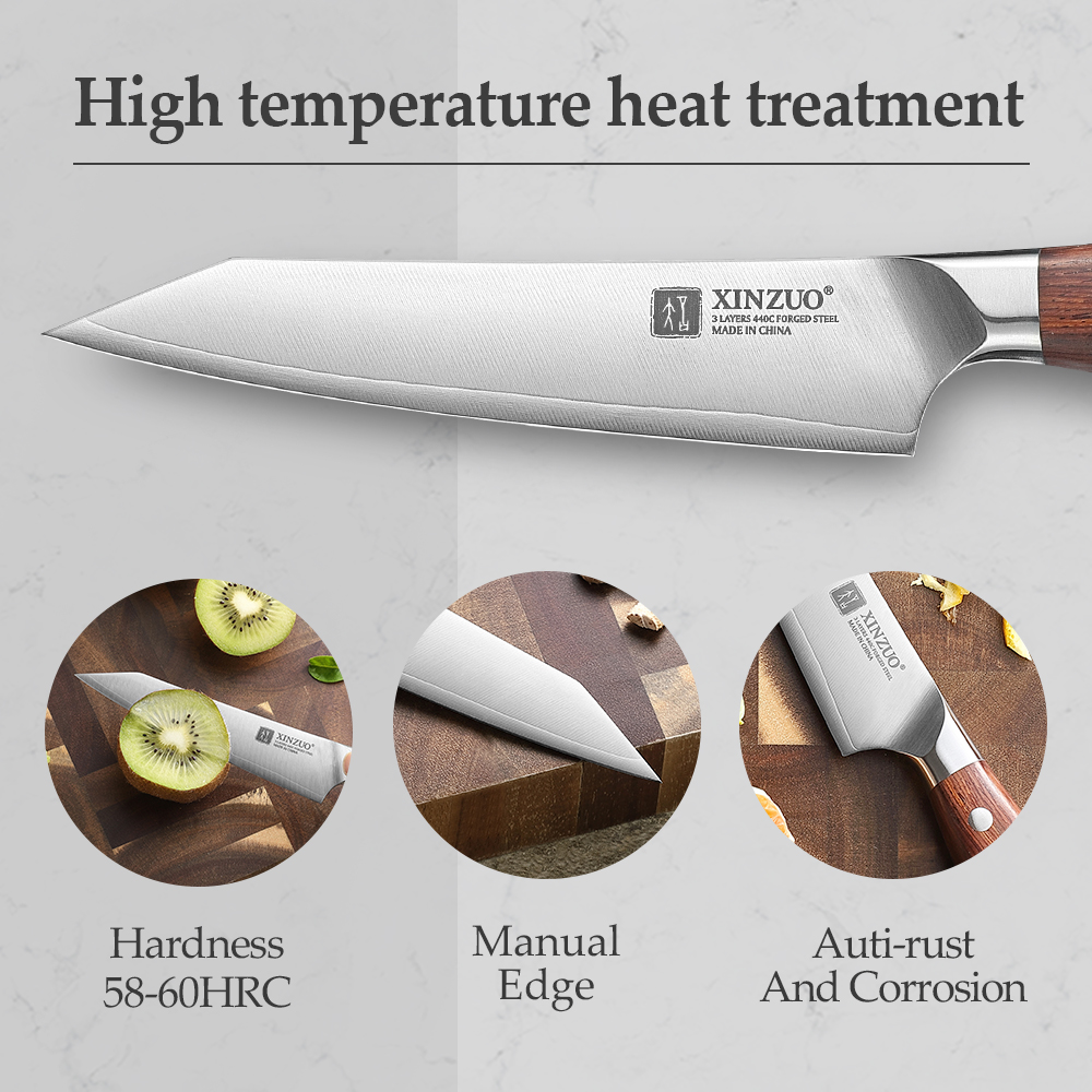 XINZUO 5.1インチ万能包丁 440C鋼芯 3層複合鋼 - High Tech Kitchen Accessories のレビューと価格