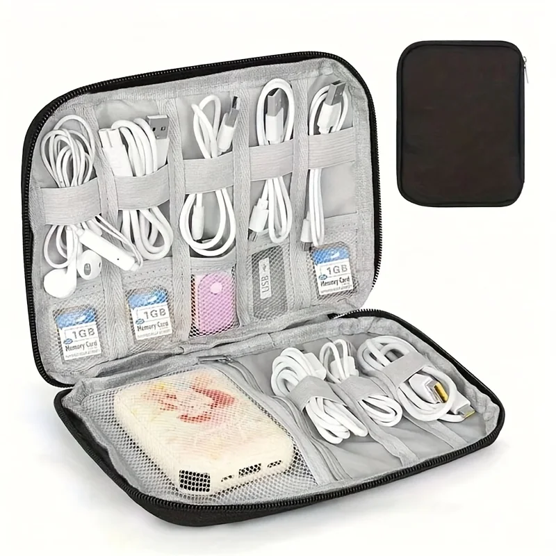 1パックポータブル電子機器アクセサリー収納バッグ、多ポケット - Tech Accessories Travel Case のレビューと価格