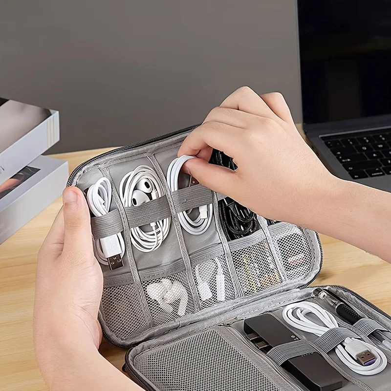 1パックポータブル電子機器アクセサリー収納バッグ、多ポケット - Tech Accessories Travel Case のレビューと価格