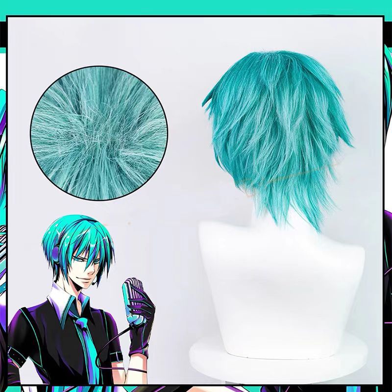 Mikuo コスプレウィッグアニメミクブルーショートヘアアク - Tech Accessories For Men のレビューと価格