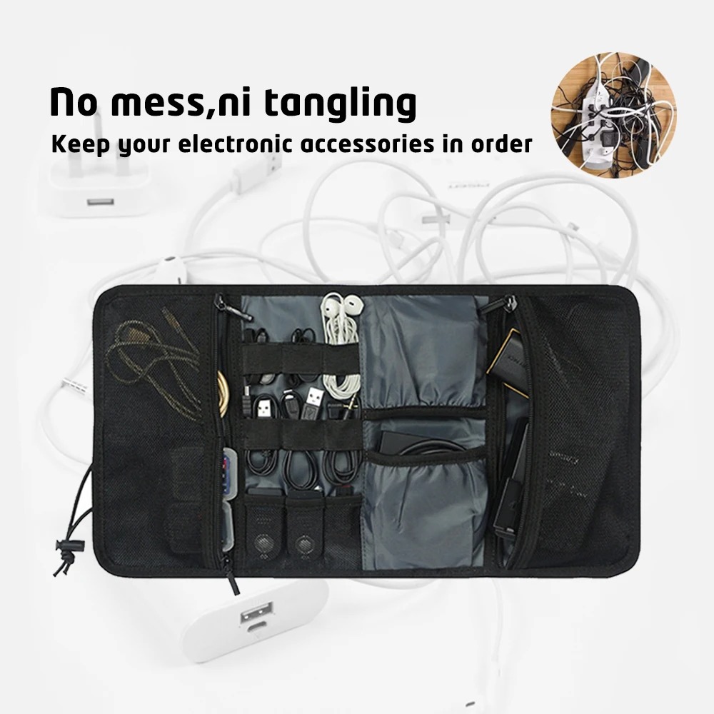 電子オーガナイザーコードポーチ、トラベルケーブル、充電器、電 - Tech Accessories Travel Case のレビューと価格