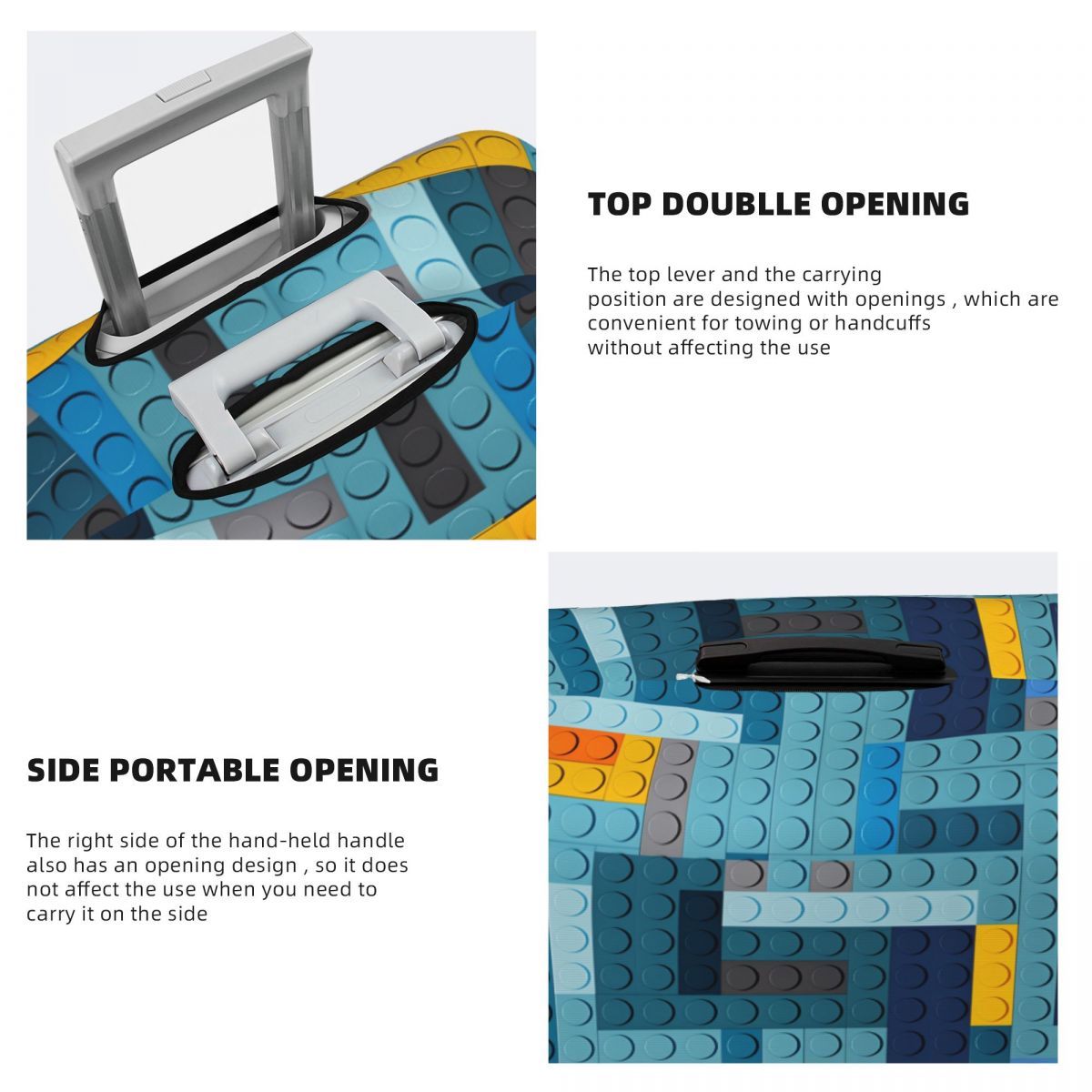 ブルーテックピクセルビルディングブロックテクスチャスーツケー - Tech Accessories For Travel のレビューと価格